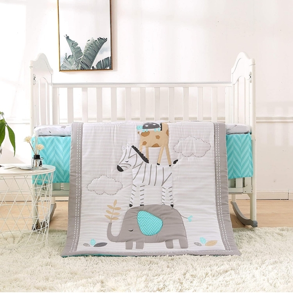 Wowelife  gray elephant crib set - Picture 1 of 5